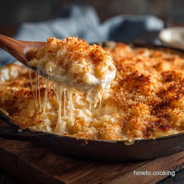Creamy Baked Mac Cheese: the Ultimate Pub-Style Recipe with Crispy Pangrattato presentation