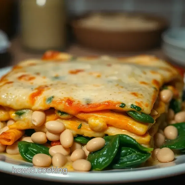 Creamy Butter Bean Lasagna with Spinach and Cheese