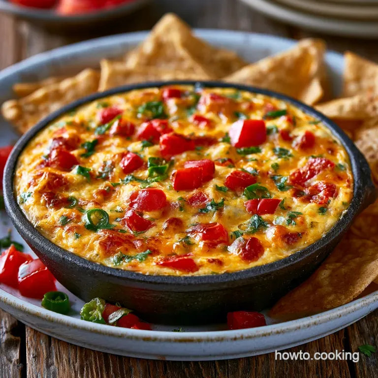 Warm melted cheese dip in a rustic bowl paired with a heap of golden corn chips on a dark slate serving board.