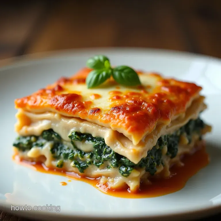 The Best Creamy Chicken Mushroom Spinach Lasagna Recipe