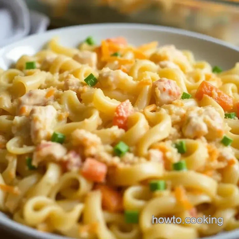 Creamy Chicken Reames Noodle Casserole presentation