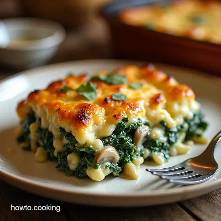 Creamy Chicken Spinach Mushroom Bake presentation