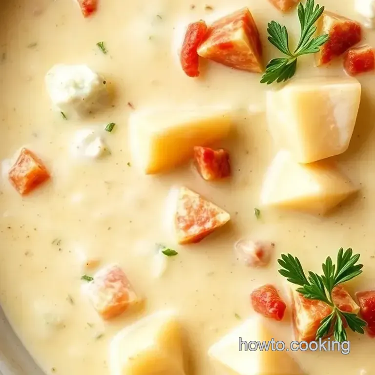 Deliciously Easy Creamy Clam Chowder presentation