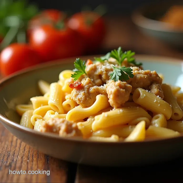 The Ultimate Creamy Crack Chicken Penne presentation