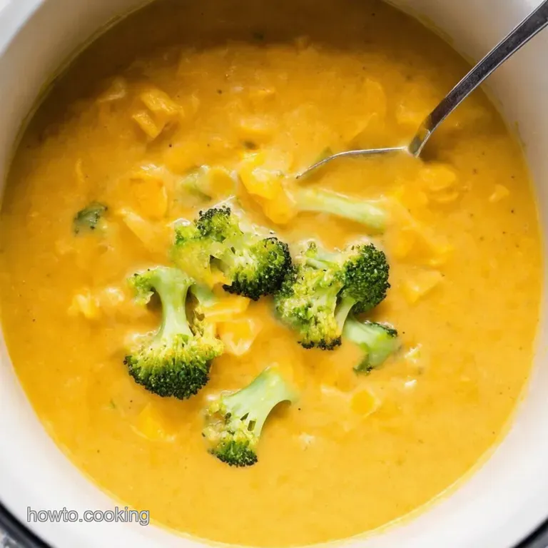 Creamy Dreamy Crockpot Broccoli Cheddar Soup presentation