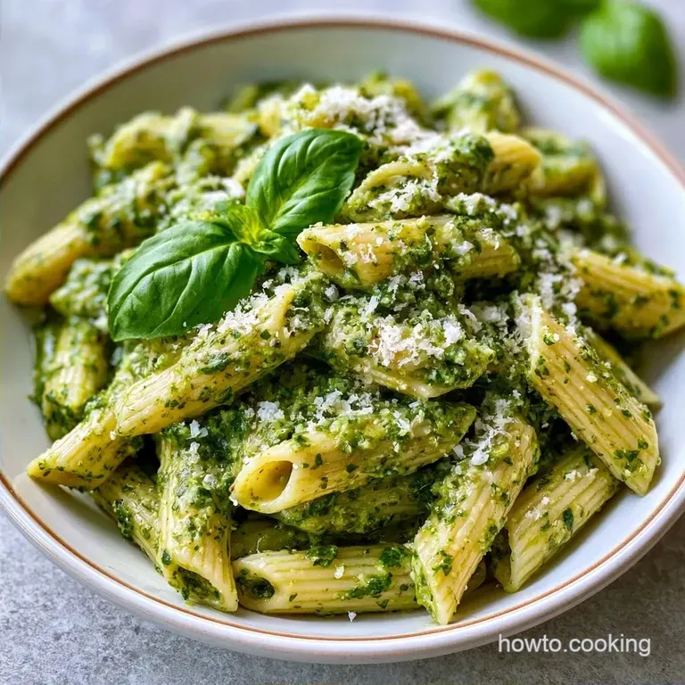 Creamy Garlic Pesto Pasta in 20 Minutes