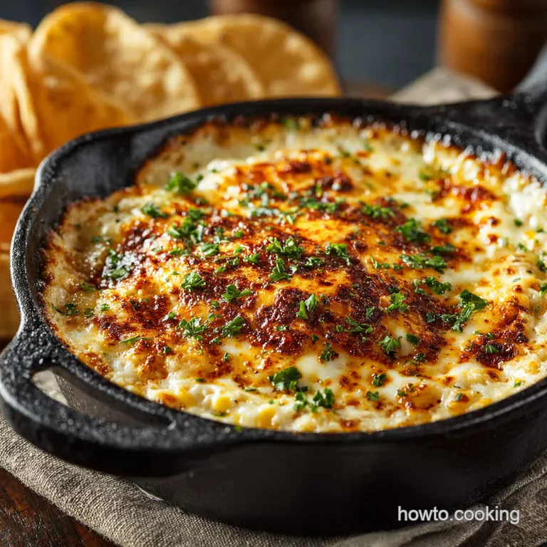 Creamy Mushroom Corn Dip presentation