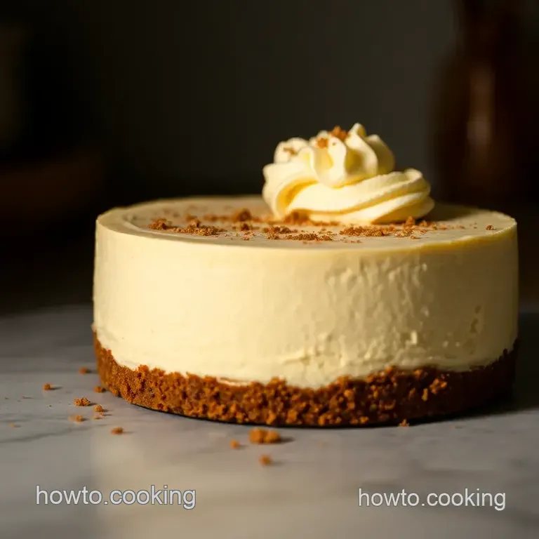 Creamy New York Style Cheesecake with a Graham Cracker Crust presentation