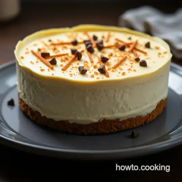 Creamy No-Bake Cheesecake with a Crunchy Biscuit Base presentation