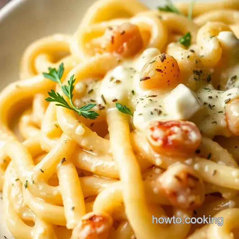 Creamy Pasta Weesie Delight presentation
