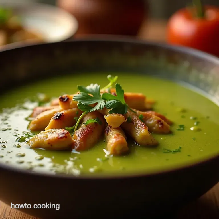 Smoky Green Goodness Velvety Creamy Chicken and Roasted Poblano Soup presentation