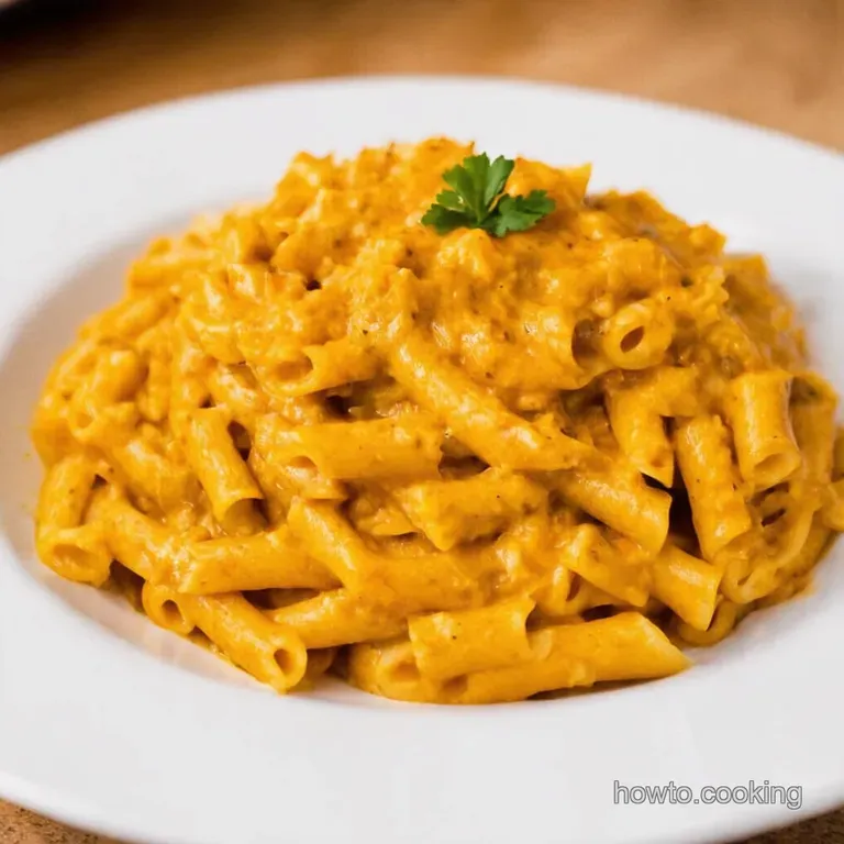 Creamy Pumpkin Sage Pasta Sauce Autumn on a Plate presentation