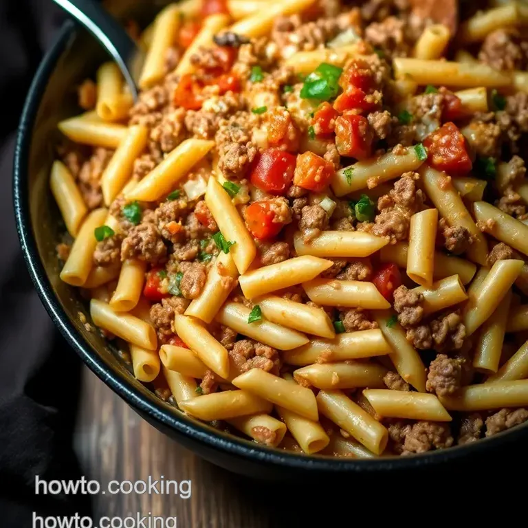 Creamy Rotel Pasta with Ground Beef presentation