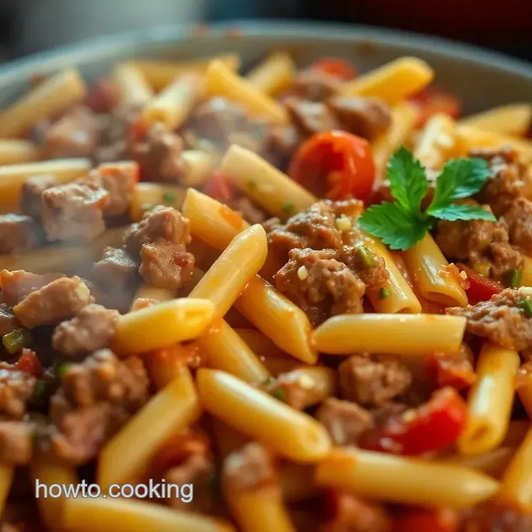 Creamy Rotel Pasta with Ground Beef