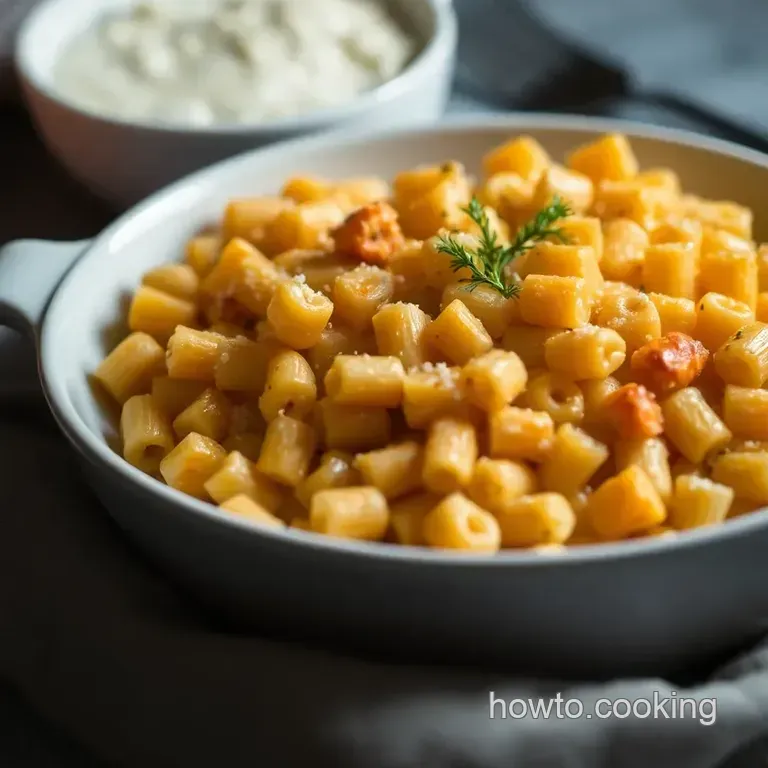 Creamy Squash Macaroni and Cheese Delight presentation