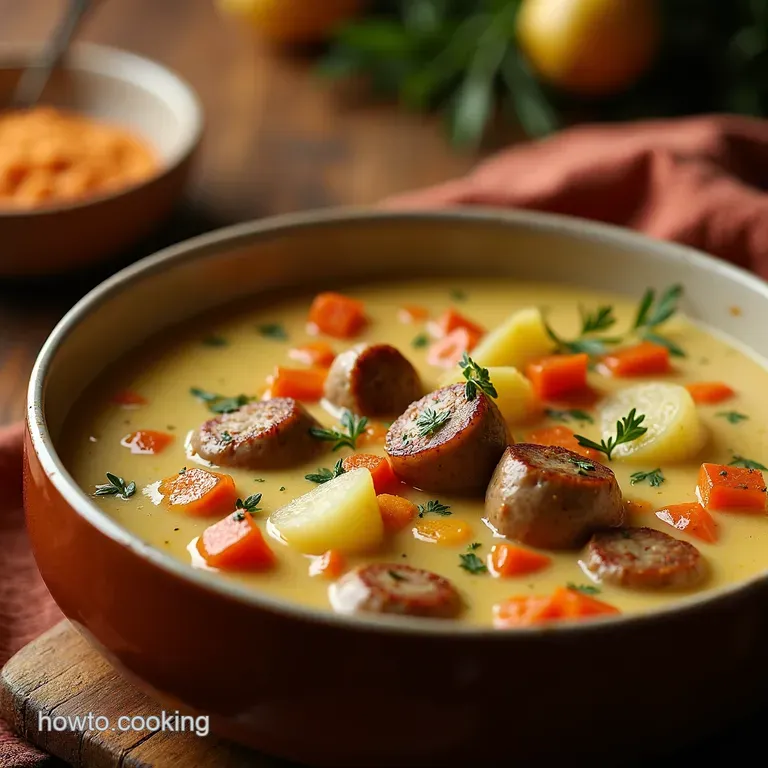 Creamy Tuscan Sausage Potato Soup presentation