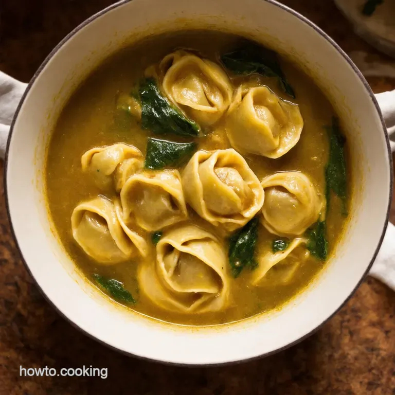 Creamy Tuscan Spinach Tortellini Soup presentation
