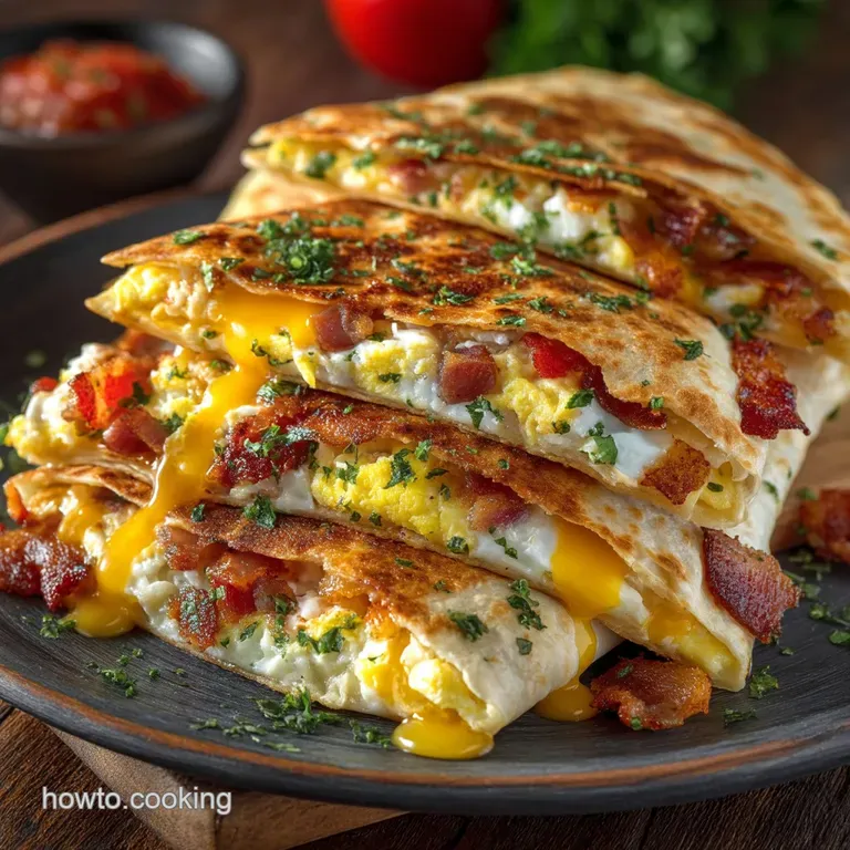 The Ultimate Flapjack Factor Crispy Bacon Cheesy Egg Breakfast Quesadillas