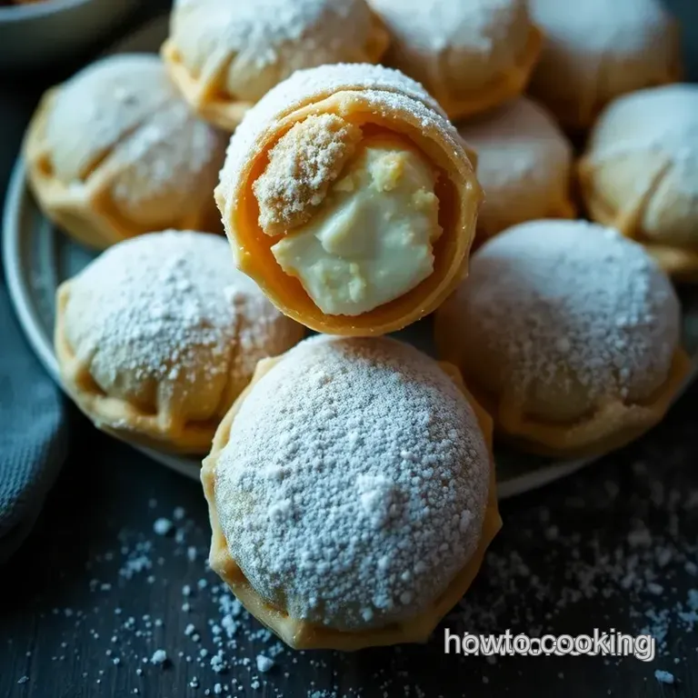 Crispy Cannoli Cookies with Creamy Filling presentation