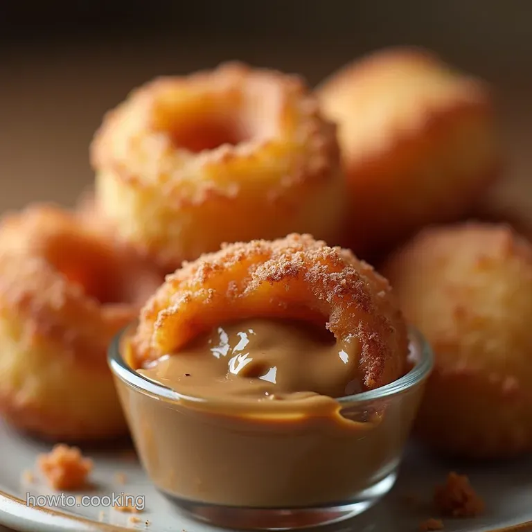 Pintsized Perfection Crispy Cinnamon Churro Bites with Salted Caramel Dip presentation