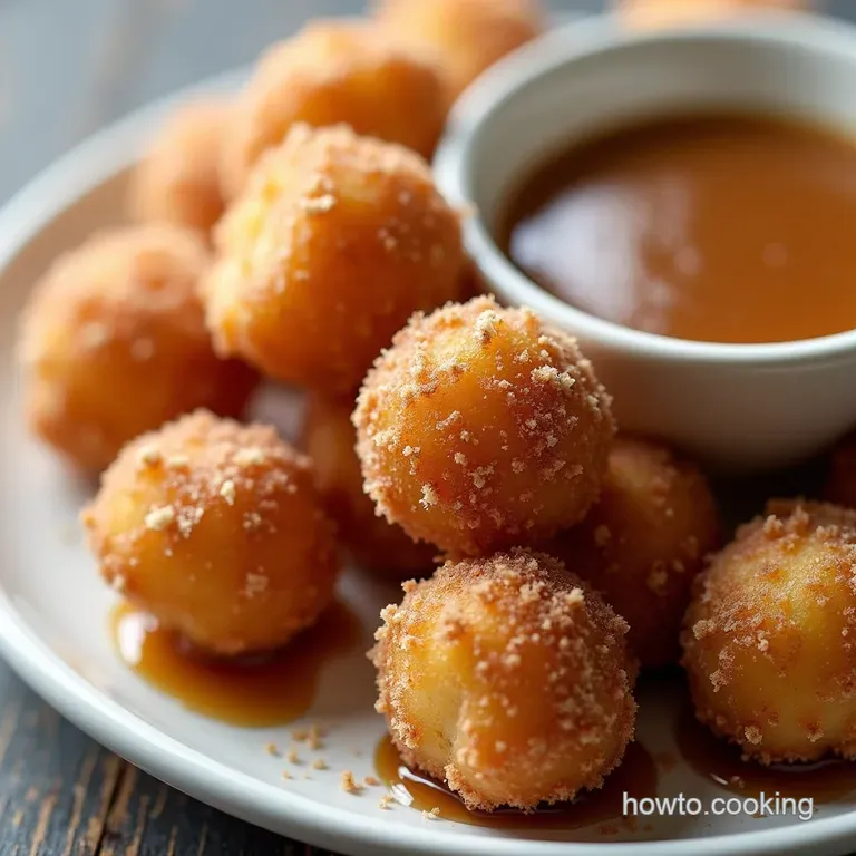 PintSized Perfection Crispy Cinnamon Churro Bites with Salted Caramel Dip