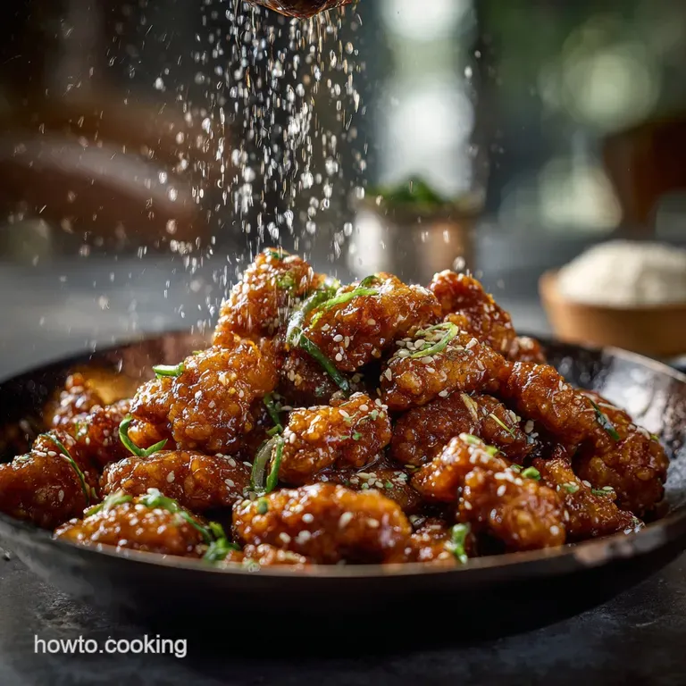 Crispy Takeawaystyle Chinese Orange Chicken presentation
