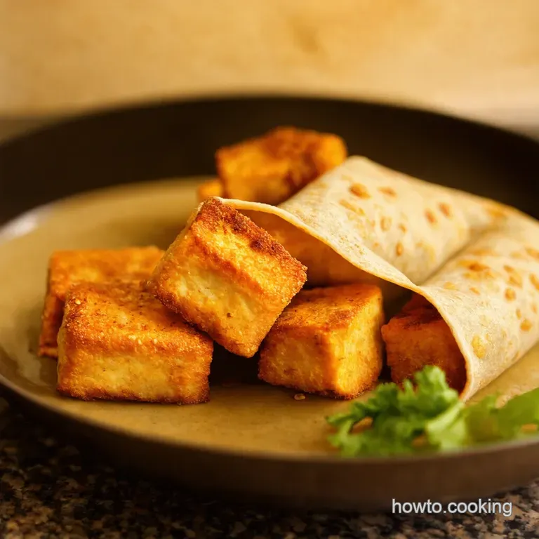 Crispy Sesame Tofu Wraps presentation