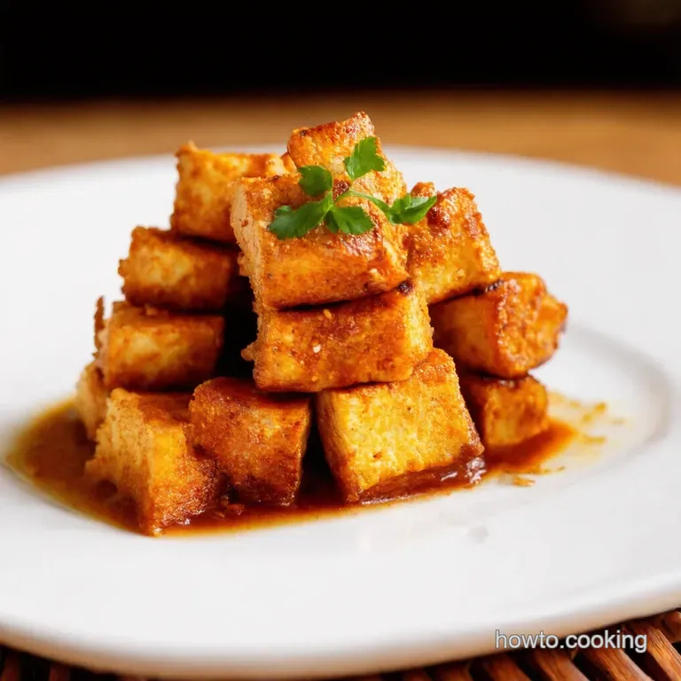 Crispy Sticky Tofu presentation