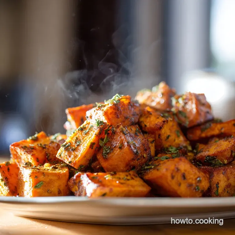 Sweet Potato Home Fries Guaranteed Crispy Spiced for Brunch presentation