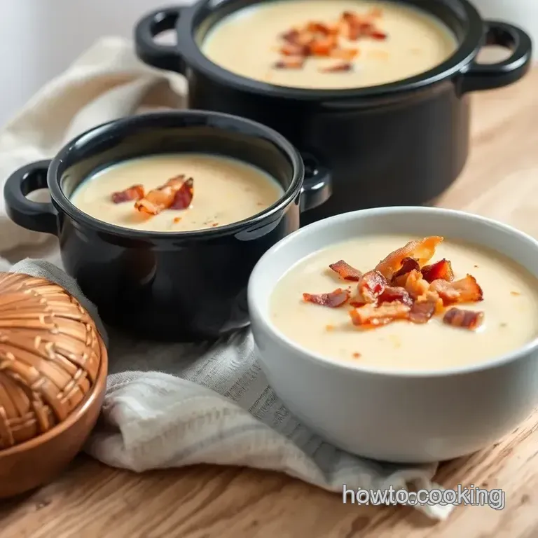Crock Pot Potato Soup with Creamy Bacon presentation