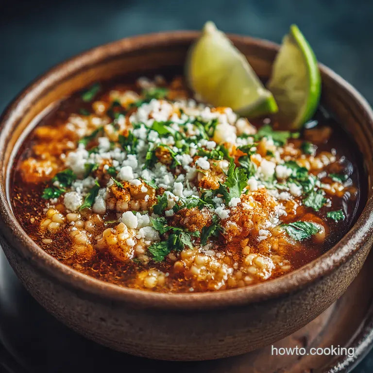 Crockpot Cozy Mexican Street Corn Soup Elote Style presentation