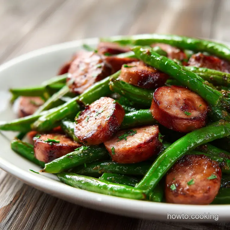 Crockpot Kielbasa and Green Beans