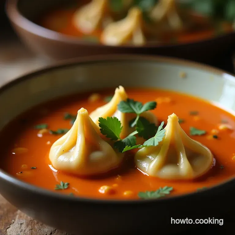 The Ultimate Comfort Bowl Homemade Thai Red Curry Dumpling Soup presentation