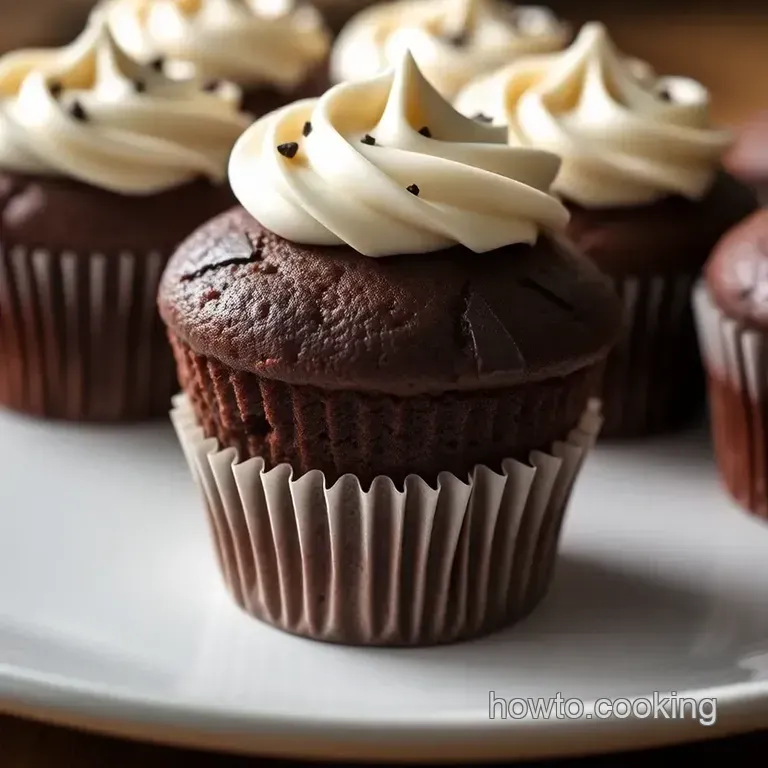 Decadent Chocolate Cupcakes with Creamy Frosting presentation