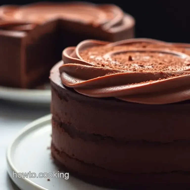 Decadent Chocolate Mousse Cake presentation