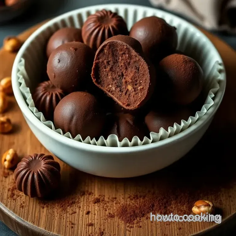 Decadent Chocolate Truffles with Sea Salt and Hazelnuts presentation