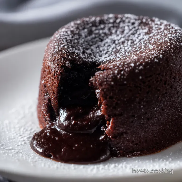 Decadent Dark Chocolate Lava Cake with Sea Salt Flakes