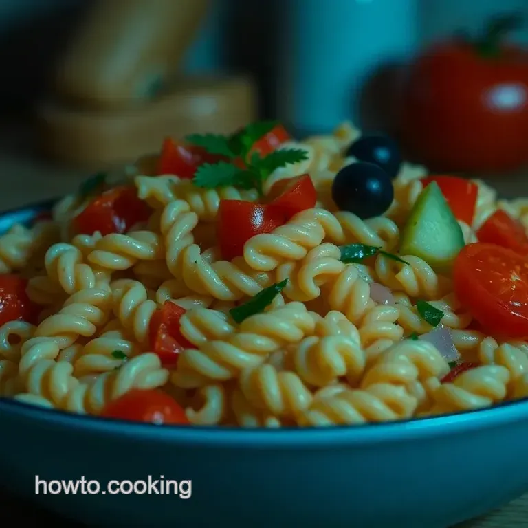 Delightful Rotini Pasta Salad with Fresh Veggies and Herbs