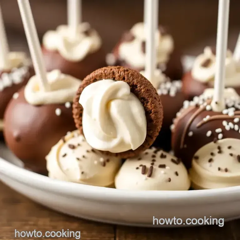 Dip Chocolate Cookies and Cream Cake Pops presentation