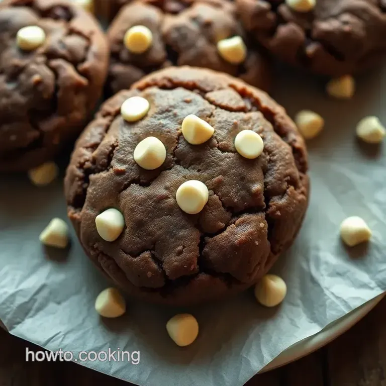 Double Chocolate Delight: White Chocolate Chip Cookies presentation
