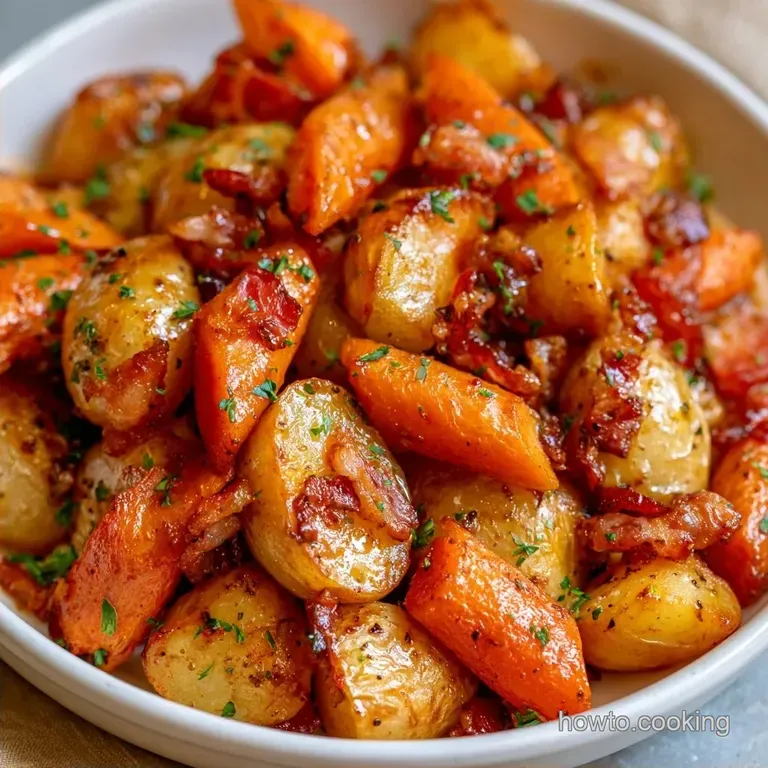 Crispy Dutch Oven Potatoes with Bacon and Carrots
