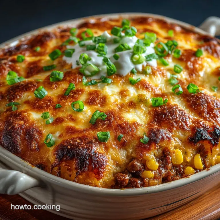 The Great Britishmex Bake Cheesy Beef and Sweetcorn Taco Casserole presentation
