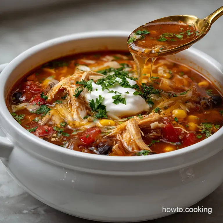 Chicken Taco Soup: Fiesta in a Bowl presentation