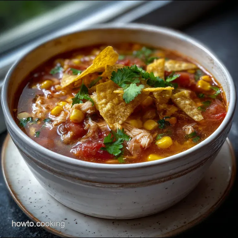 Easy Chicken Tortilla Soup Recipe (45 Minutes) presentation