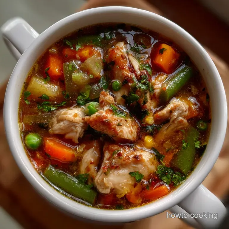 Hearty Chicken Vegetable Soup Recipe in 40 Minutes presentation