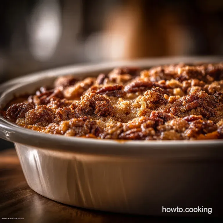 Southern Sweet Potato Casserole: Ultimate Creamy Filling Pecan Topping presentation