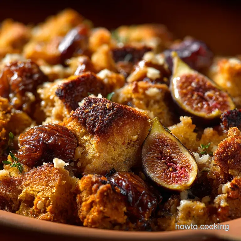 Thanksgiving Recipes: the Ultimate Sticky Fig Sage and Chestnut Stuffing presentation