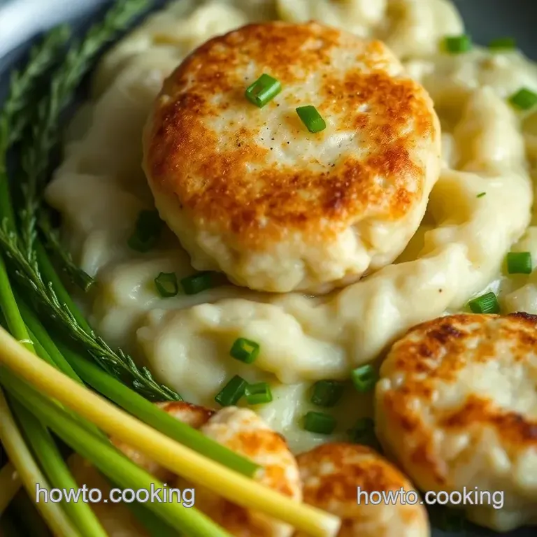 Fishcakes and Scallops Stir Fry presentation