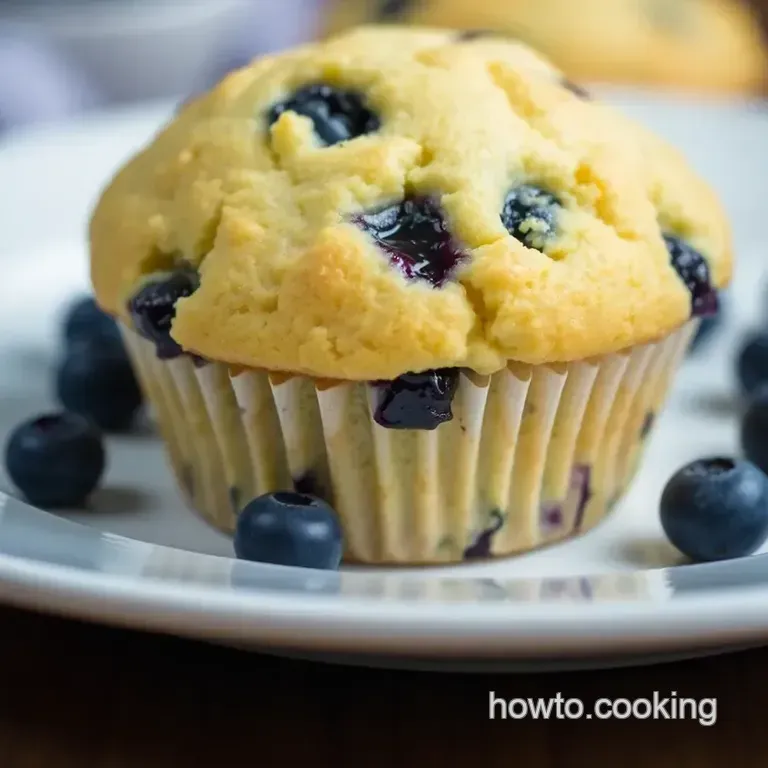 Fluffy Blueberry Muffins with Lemon Zest presentation