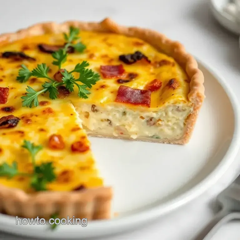 Foolproof Cheesy Bacon Quiche presentation